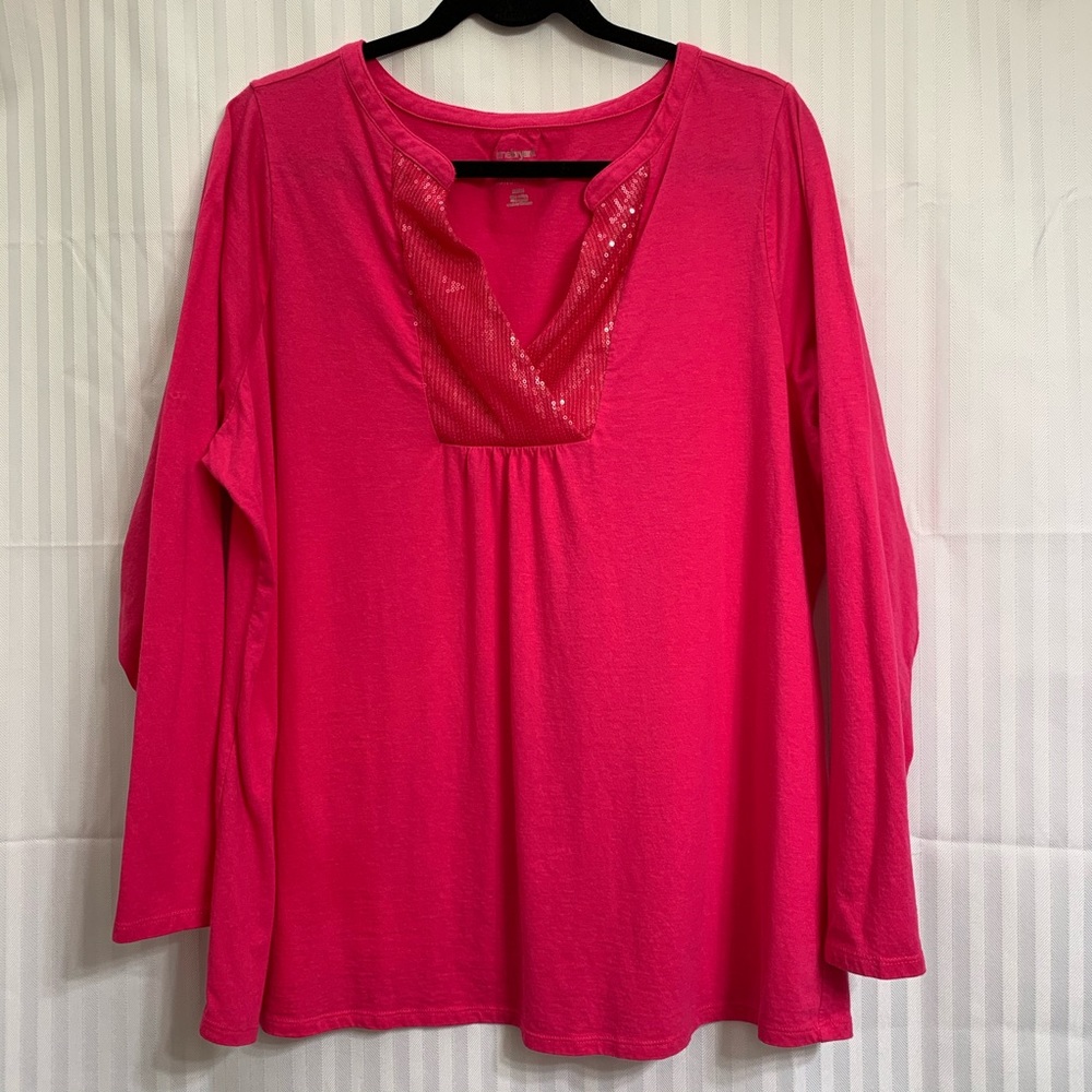 Lane Bryant Pink Sequin Long Sleeve 24/24